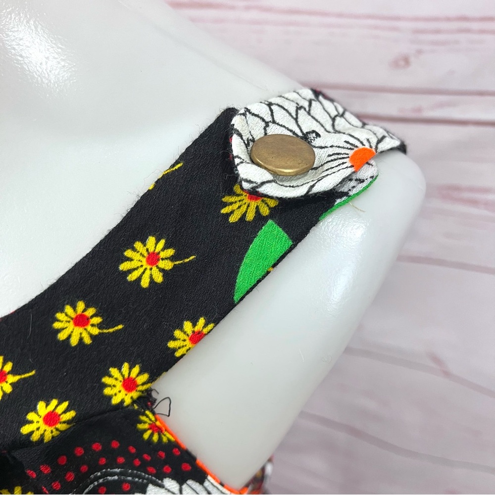 Vintage Bright Retro Neon 60’s Mod Floral Paisley Overall Backless Maxi Dress - Picture 5 of 12
